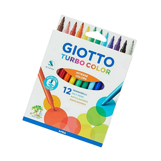 Giotto Turbo Colour 2,8mm Felt Pens x12 "Intense Colors" by Fila