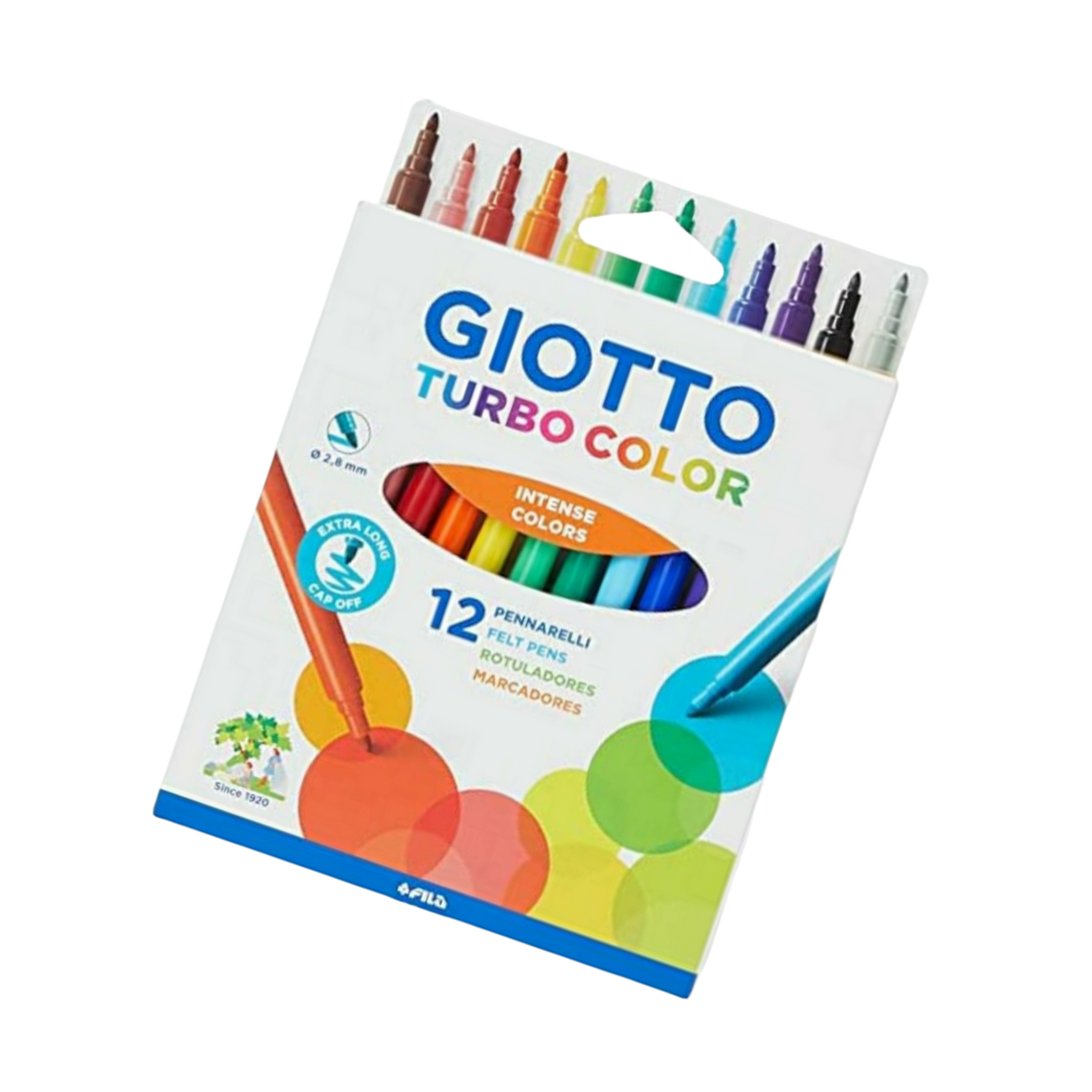 Giotto Turbo Colour 2,8mm Felt Pens x12 "Intense Colors" by Fila