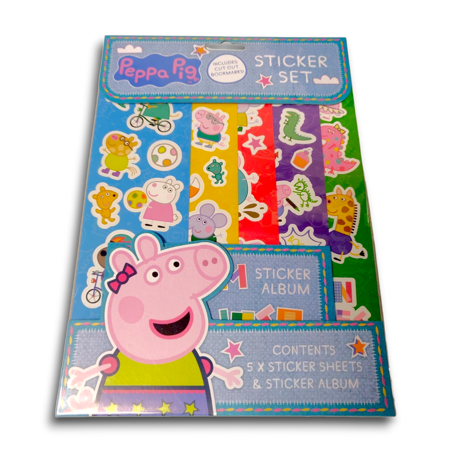 Peppa Pig Sticker Set with Mini Album + Peppa, Suzy & Rebecca Bookmarks