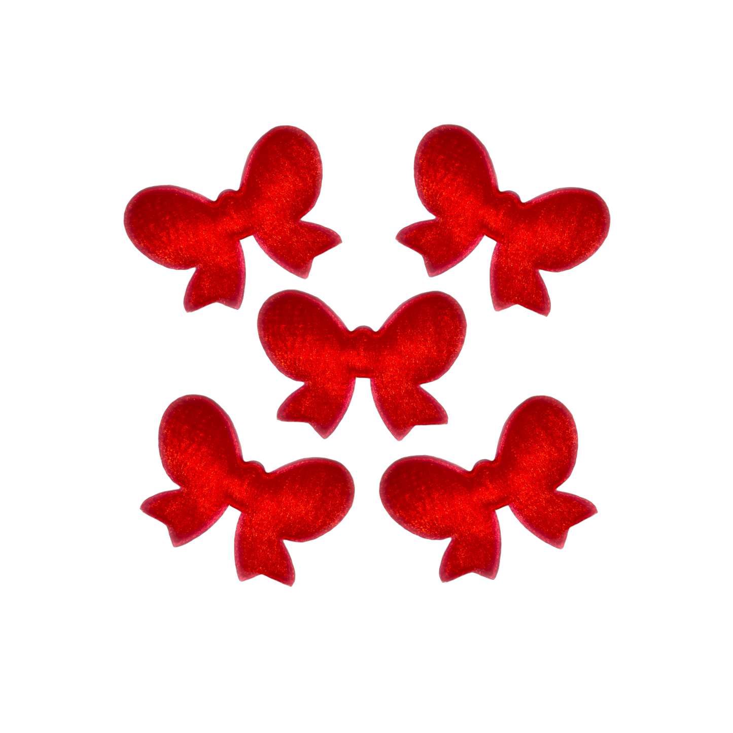 5x Red Fluffy Bows for Bears, Cards & Embellishments for Gifts / Trees / Decorations!