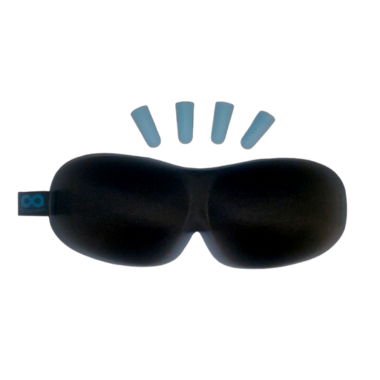 Everlasting Comfort Sleep Mask Travel Kit - 2 (Shades Style) Sleep Masks + 4 Foam Ear Plugs + Case & Drawstring Travel Bag!