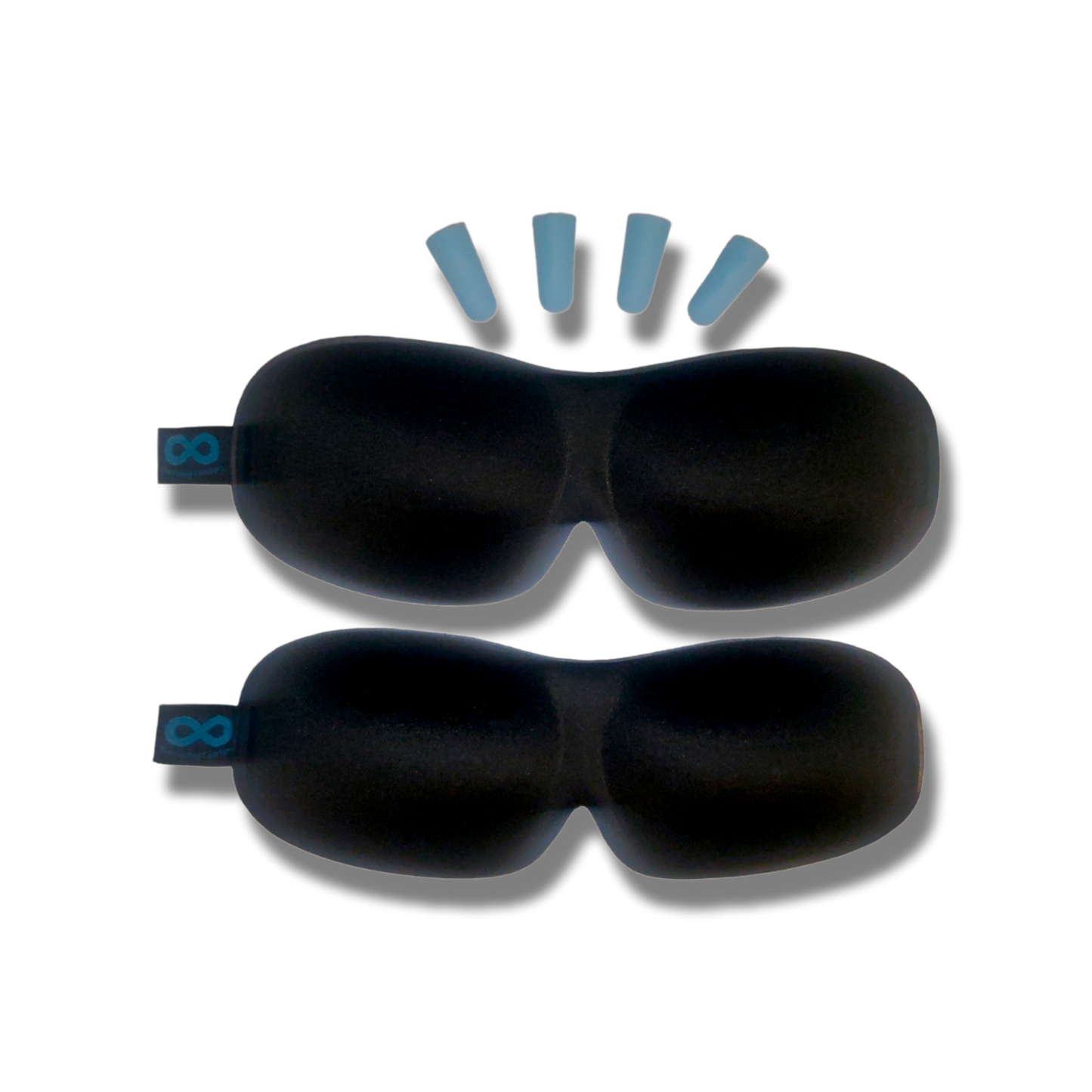 Everlasting Comfort Sleep Mask Travel Kit - 2 (Shades Style) Sleep Masks + 4 Foam Ear Plugs + Case & Drawstring Travel Bag!