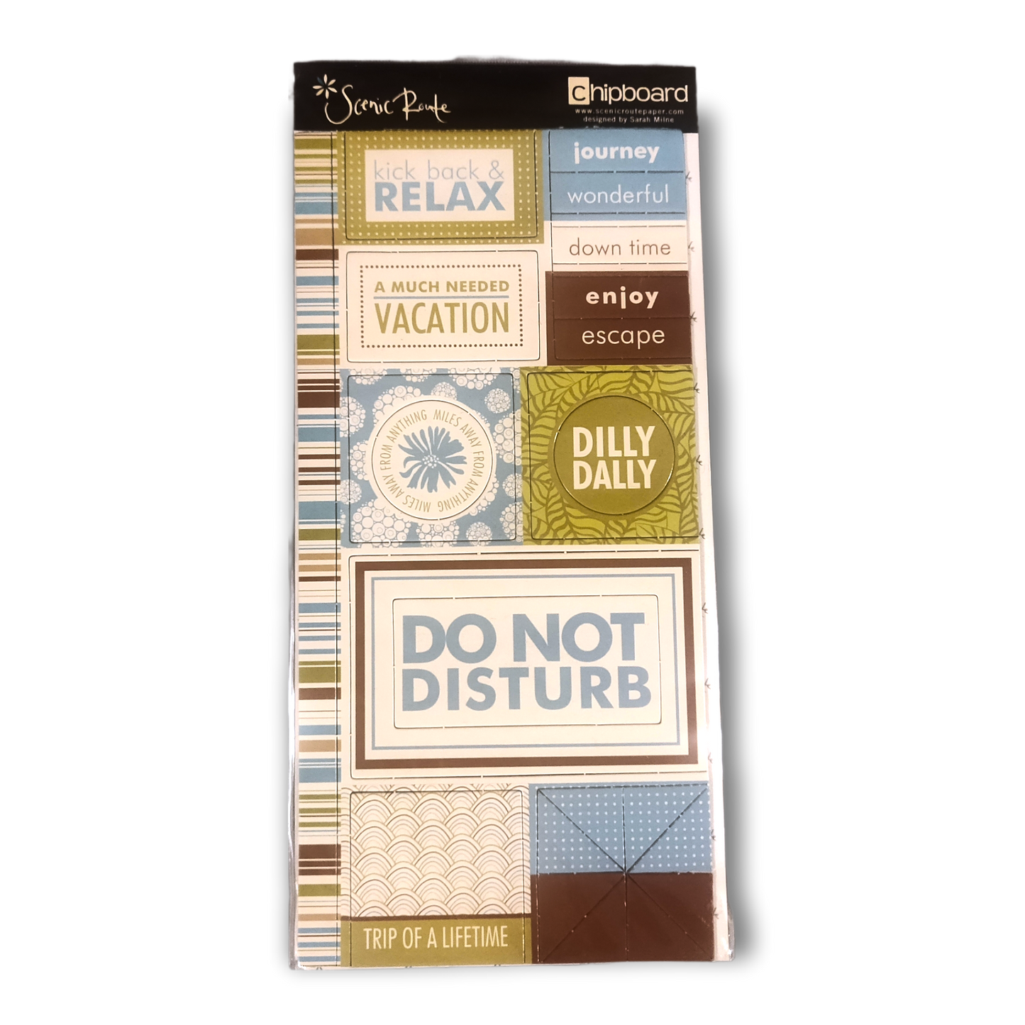 Chipboard Cutouts - Vacation "kick back & RELAX, Do Not Disturb 1.5mm thick