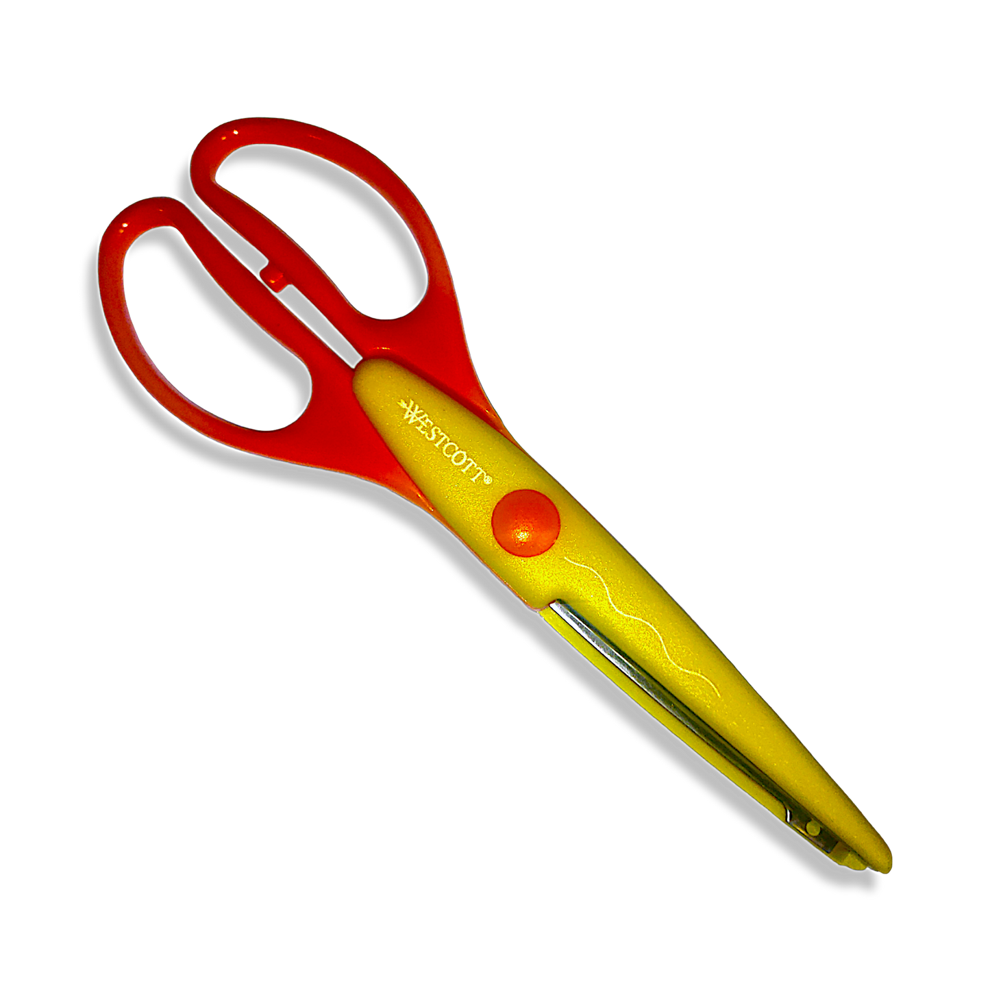 Westcott Wavy Pattern Craft Scissors 19cm/7.5" Orange Yellow