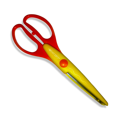 Westcott Wavy Pattern Craft Scissors 19cm/7.5" Orange Yellow