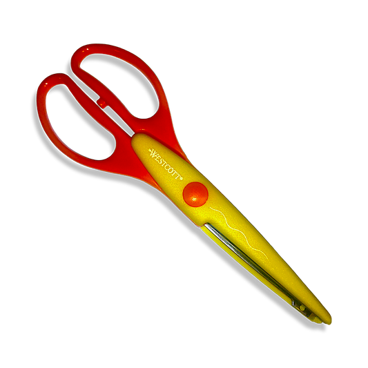 Westcott Wavy Pattern Craft Scissors 19cm/7.5" Orange Yellow