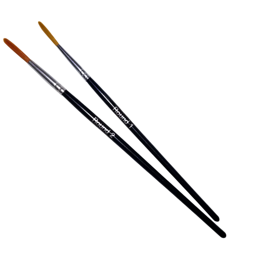 Set of 2 Fine Detail Round Professional Comic Artist Paint Brushes