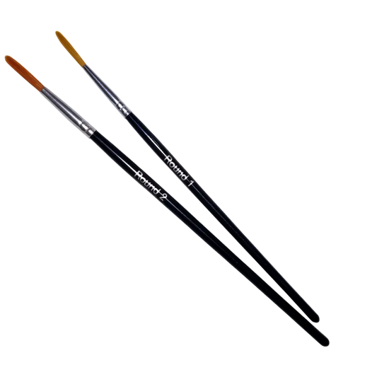 Set of 2 Fine Detail Round Professional Comic Artist Paint Brushes