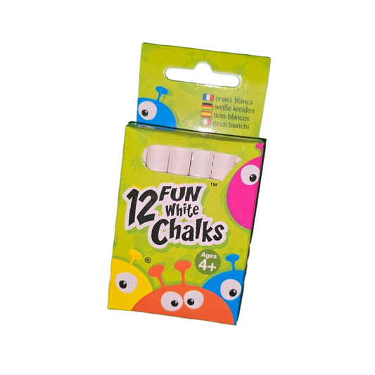 Fun White Chalks, Small Pack of 12
