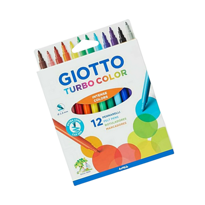 Giotto Turbo Colour 2,8mm Felt Pens x12 "Intense Colors" by Fila