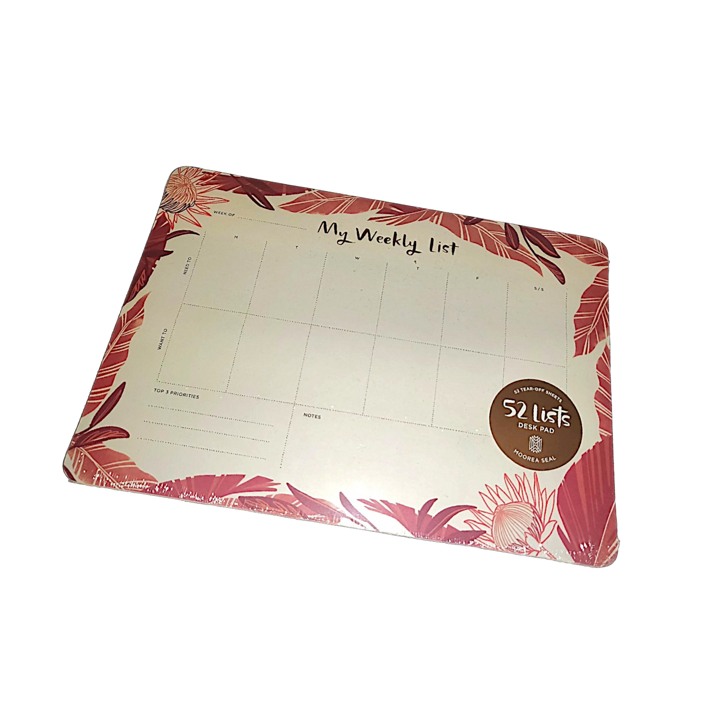 52 lists Desk pad My Weekly List Planner Organiser Calendar