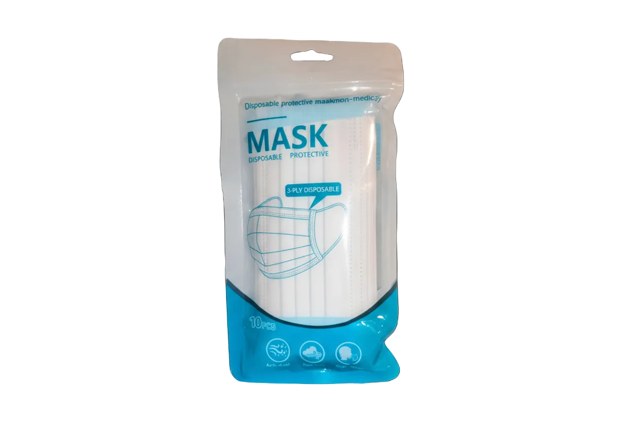 10x Pcs 3-Ply Disposable Protective Masks (Non Medical)