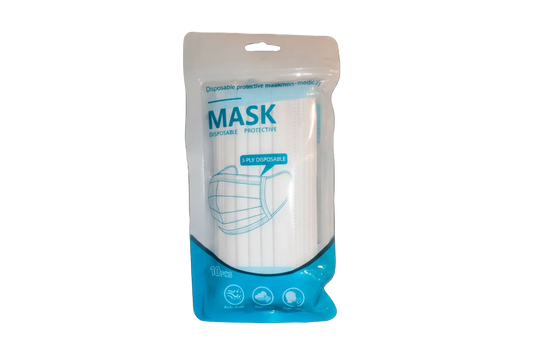 10x Pcs 3-Ply Disposable Protective Masks (Non Medical)