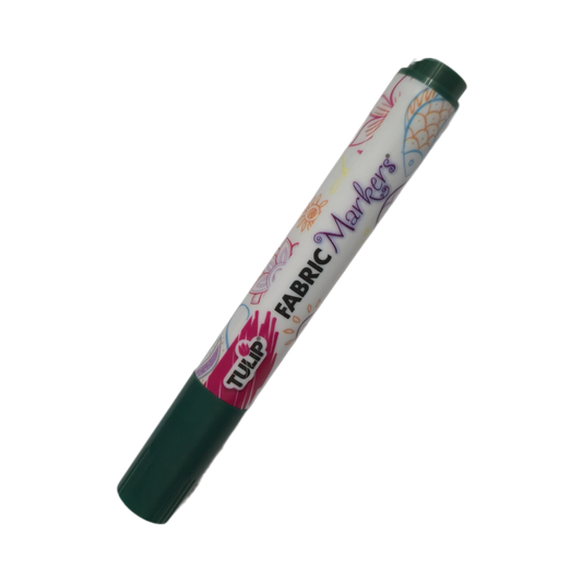 TULIP Dark Green/Turquoise Brush-Tip Fabric Permanent Marker