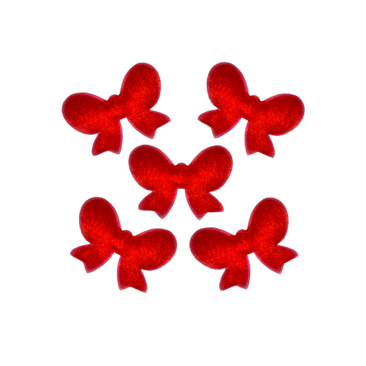 5x Red Fluffy Bows for Bears, Cards & Embellishments for Gifts / Trees / Decorations!