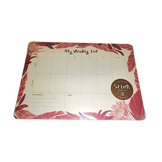 52 lists Desk pad My Weekly List Planner Organiser Calendar