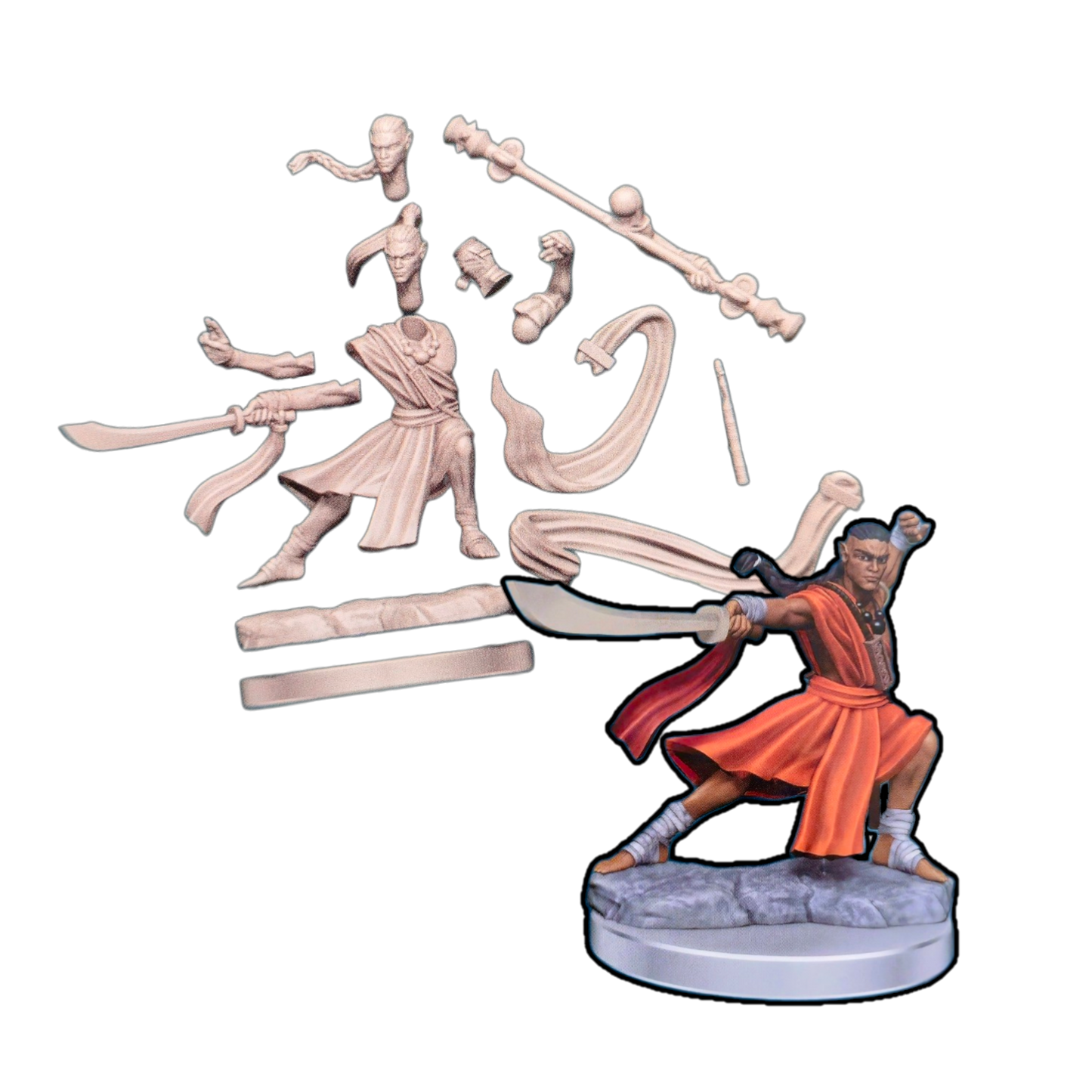 Dungeons & Dragons Elf Monk Frameworks Model Kit