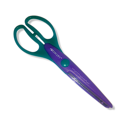 Westcott Jagged Edge Pattern Craft Scissors 19cm/7.5" Green Purple