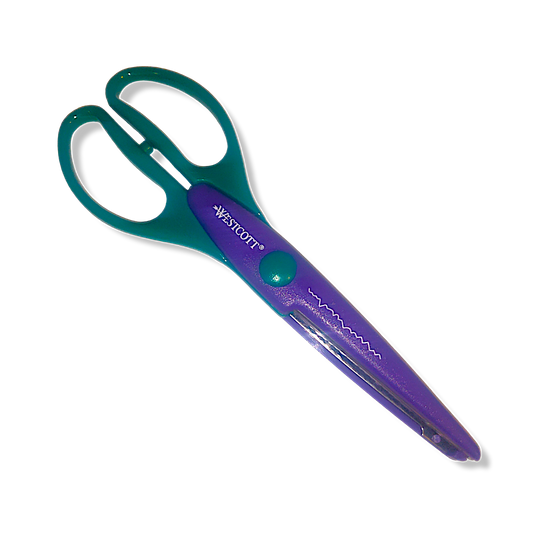 Westcott Jagged Edge Pattern Craft Scissors 19cm/7.5" Green Purple