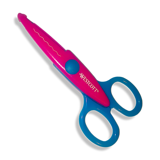 Westcott Small Ripples Pattern Craft Scissors 19cm/7.5" Turquoise Magenta