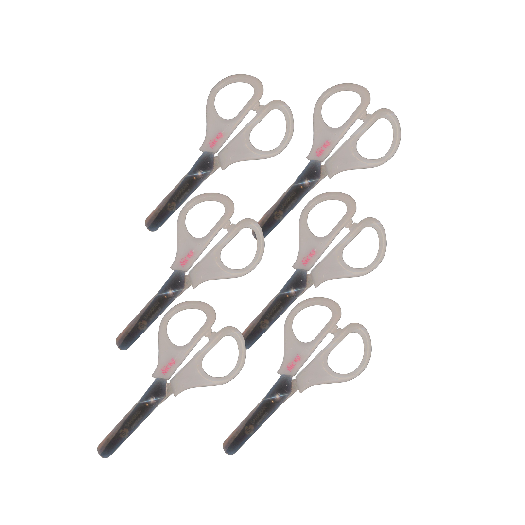 6 Small White Nicky Craft Safety Scissors