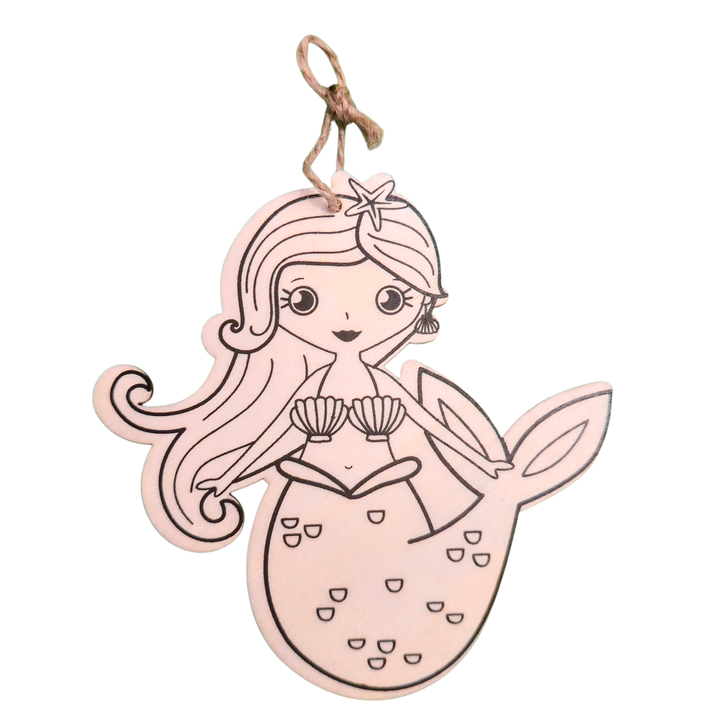Wooden Craft Mermaid Colour/Paint in Plaque