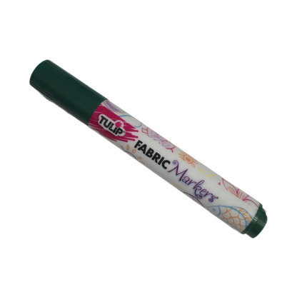 TULIP Dark Green/Turquoise Brush-Tip Fabric Permanent Marker