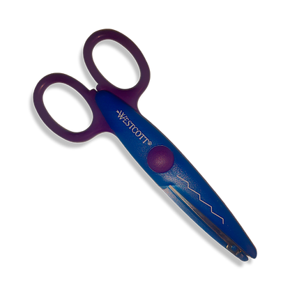 Westcott Zig-Zag Pattern Craft Scissors 14cm/5.5" Purple Blue