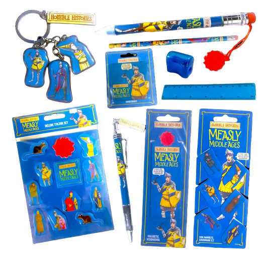 Horrible Histories Stationery Set - Measly Middle Ages Knights & Maidens (10 Item Set)