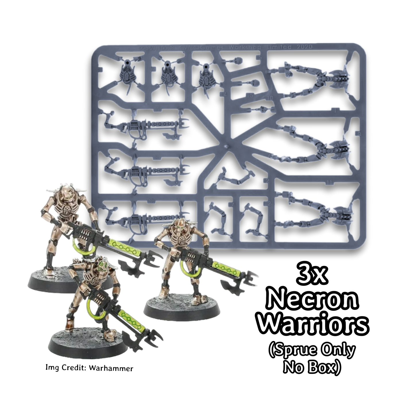 Warhammer 40k Necron Warriors Starter Hobby Sprue (3x Models) Games Workshop.