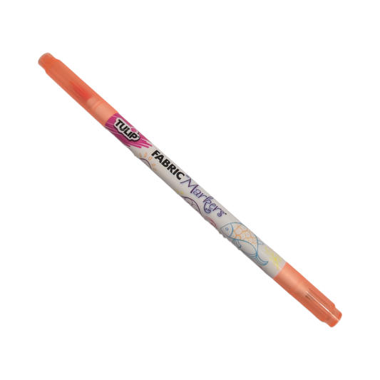 TULIP Highlighter Orange Dual Super Fine Tip / Brush Fabric Permanent Marker