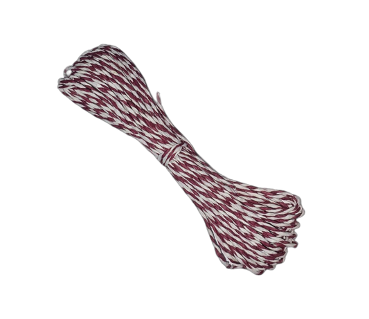 10m Paper Twine Burgundy/White Environmental Twine.